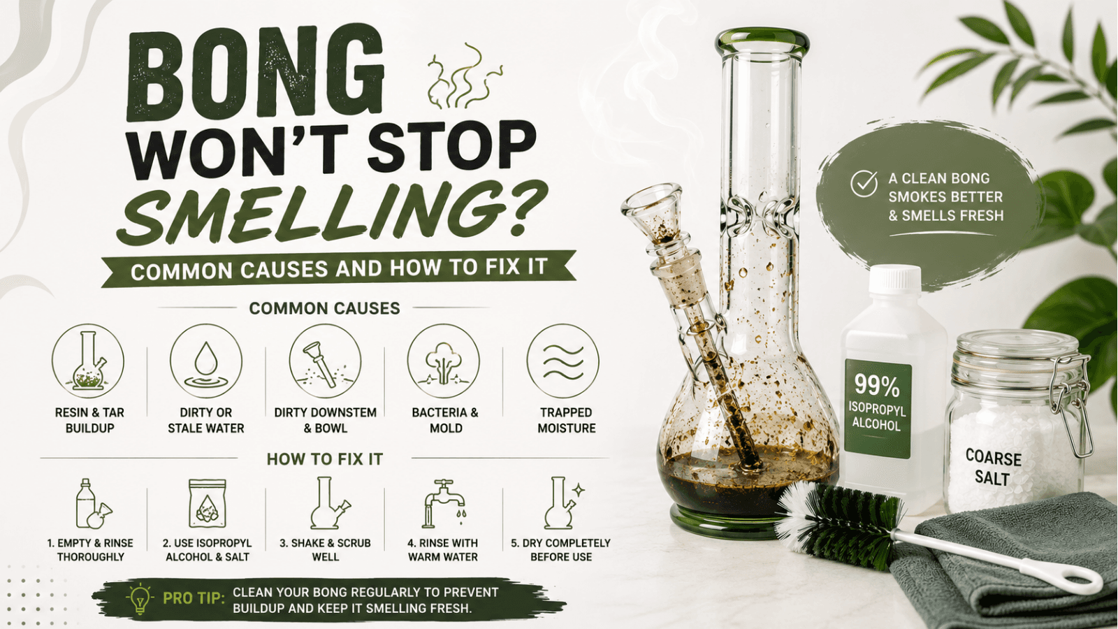 Bong Won't Stop Smelling? Common Causes and How to Fix It | Namasteji